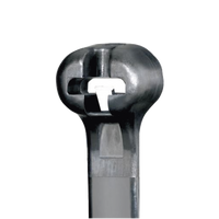 Cincho de Nylon 6.6 Dome-Top®, Con Lengüeta de Bloqueo de Acero Inoxidable, 305 mm largo x 4.7mm ancho, Color Negro, Exterior Resistente a Rayos UV, Paquete de 1000pz