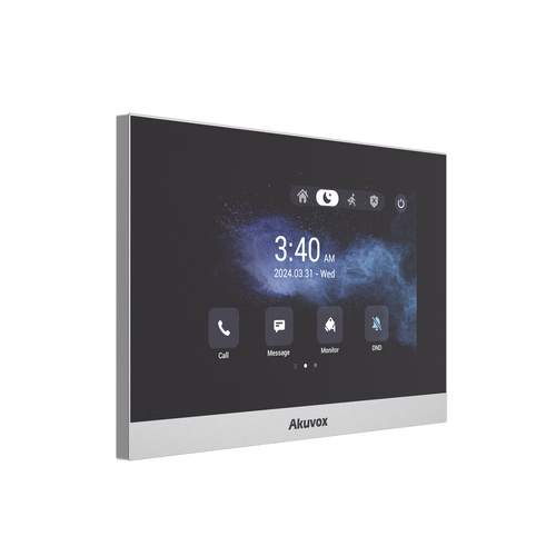 Monitor ANDROID / Soporta APP Android / Pantalla Touch Screen LCD 7" / WiFi / Punto WIFI / Bluetooth / PoE / SIP / 8 Entradas de Alarma / 1 Salida de Relé / Comunicación con App de Familiares / Administración 100 % en la Nube