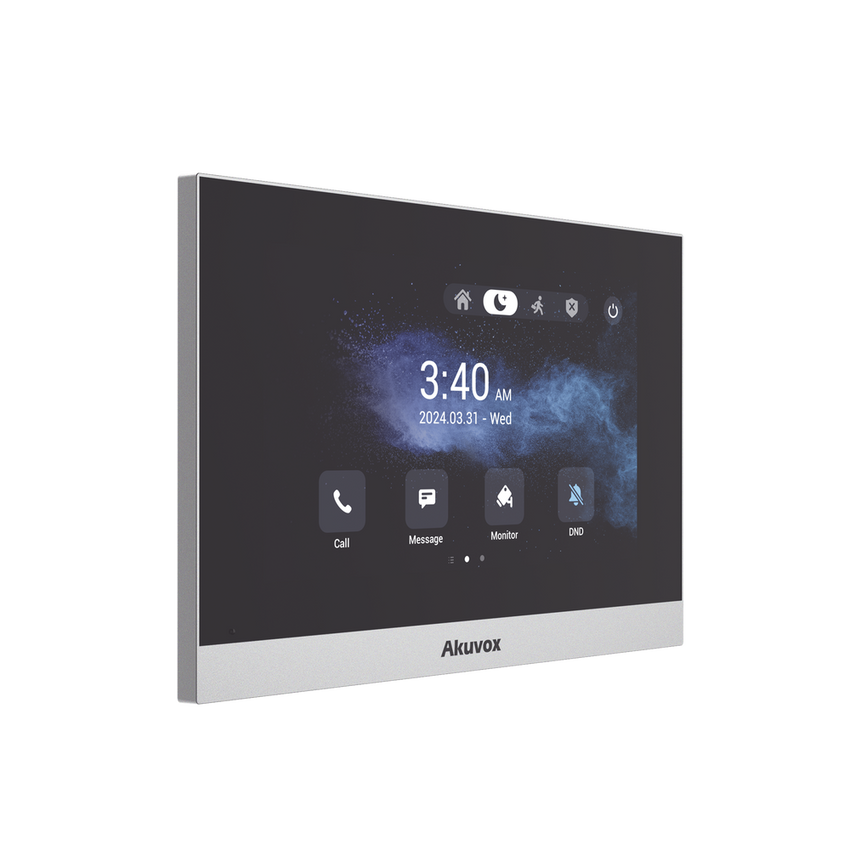 Monitor ANDROID / Soporta APP Android / Pantalla Touch Screen LCD 7" / WiFi / Punto WIFI / Bluetooth / PoE / SIP / 8 Entradas de Alarma / 1 Salida de Relé / Comunicación con App de Familiares / Administración 100 % en la Nube