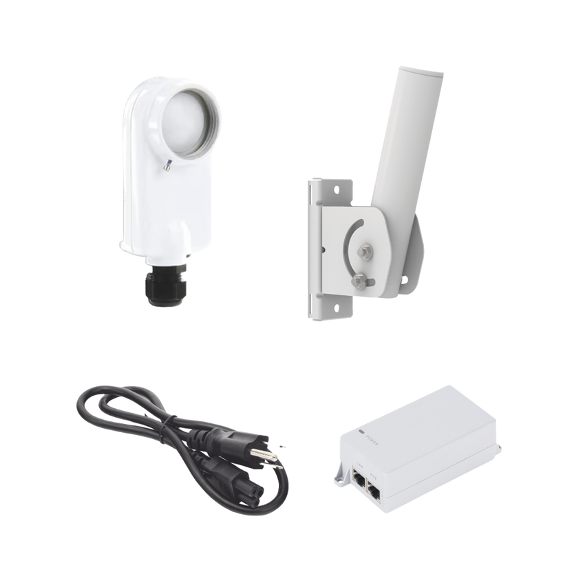 Kit de radio C5X, rango de frecuencia extendida (4.9 a 6.4 GHz),  incluye inyector POE, cable de alimentación y montaje universal para tubo o poste