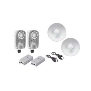 Kit de 2 radios C6X con 2 antenas de (25 dBi), rango de frecuencia extendida (5.1 a 6.4 GHz),  incluye inyector POE, cable de alimentación y 2 FLEXIMOUNT-XL para alineación