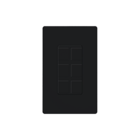 Placa de 6 puertos color negro