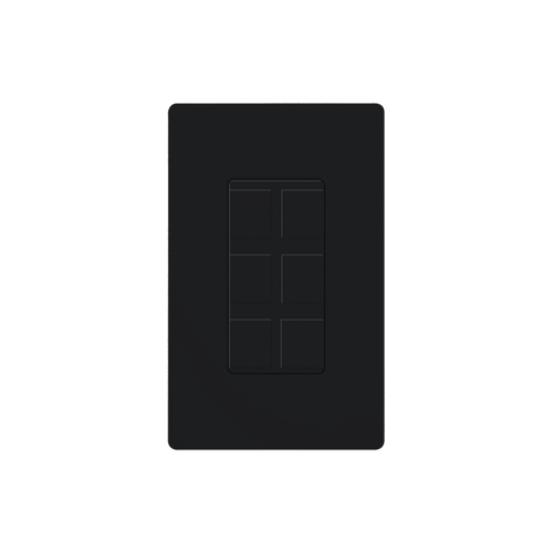 Placa de 6 puertos color negro