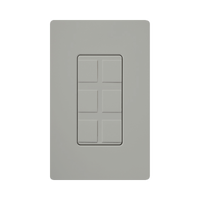 Placa de 6 puertos color gris