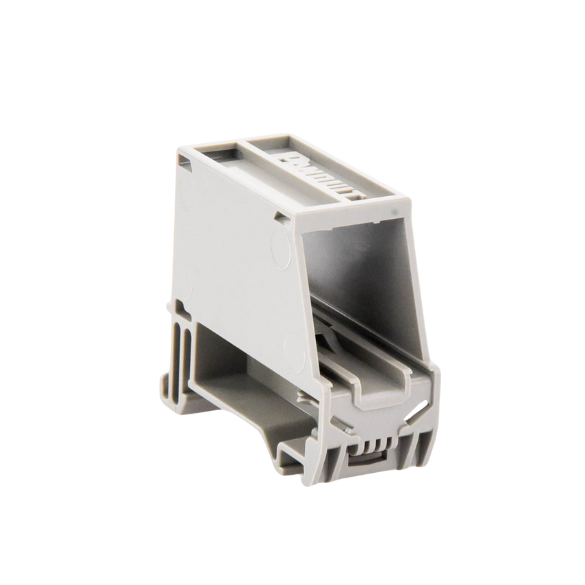 Adaptador de 1 Puerto, Para Conectores Tipo Mini-Com, Montaje en Riel Din Estándar de 35 mm (1.38 pulgadas), Color Gris Internacional