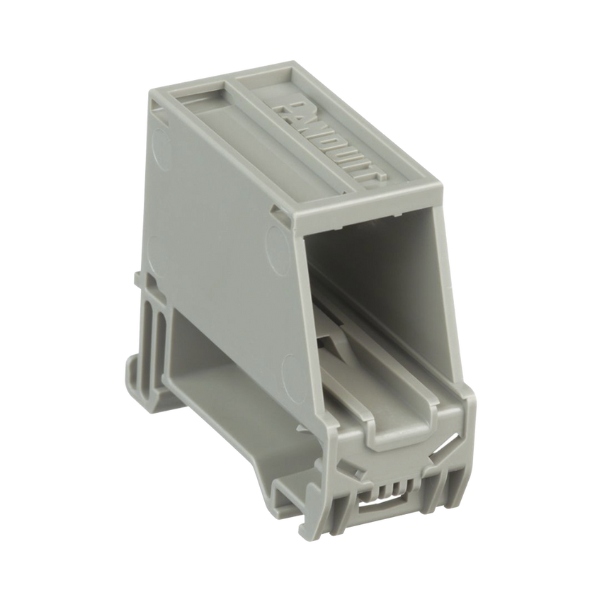 Adaptador de 1 Puerto, Para Conectores Tipo Mini-Com, Montaje en Riel Din Estándar de 35 mm (1.38 pulgadas), Color Gris Internacional