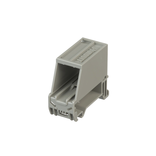 Adaptador de 1 Puerto, Para Conectores Tipo Mini-Com, Blindado, Montaje en Riel Din Estándar de 35 mm (1.38 Pulgadas), Color Gris Internacional