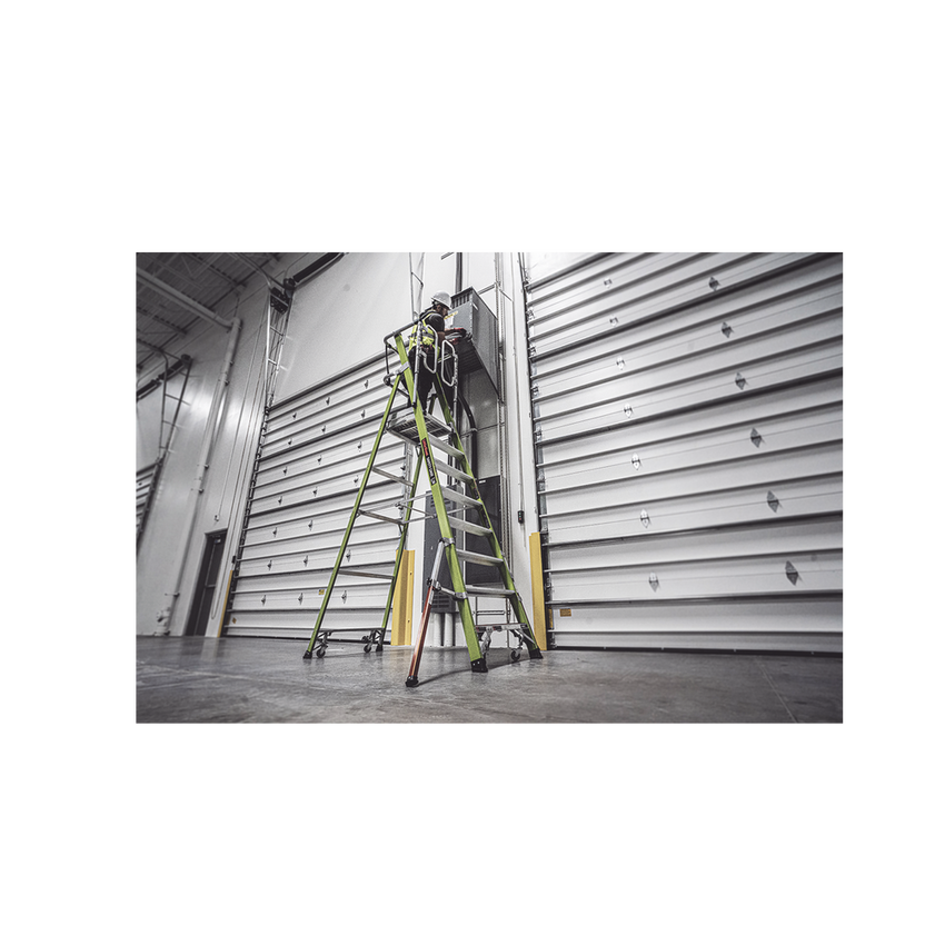 Escalera Fija de 8' (2.4m) de Fibra de Vidrio con Jaula y Peldaños de Aluminio. (SKU:19708-146).