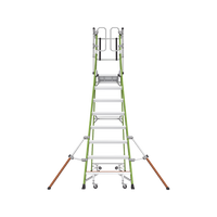Escalera Fija de 8' (2.4m) de Fibra de Vidrio con Jaula y Peldaños de Aluminio. (SKU:19708-146).