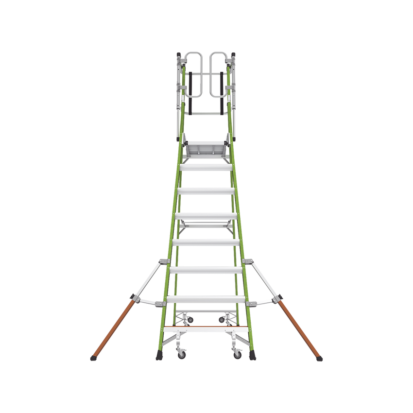 Escalera Fija de 8' (2.4m) de Fibra de Vidrio con Jaula y Peldaños de Aluminio. (SKU:19708-146).