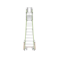 Escalera Fija de 8' (2.4m) de Fibra de Vidrio con Jaula y Peldaños de Aluminio. (SKU:19708-146).