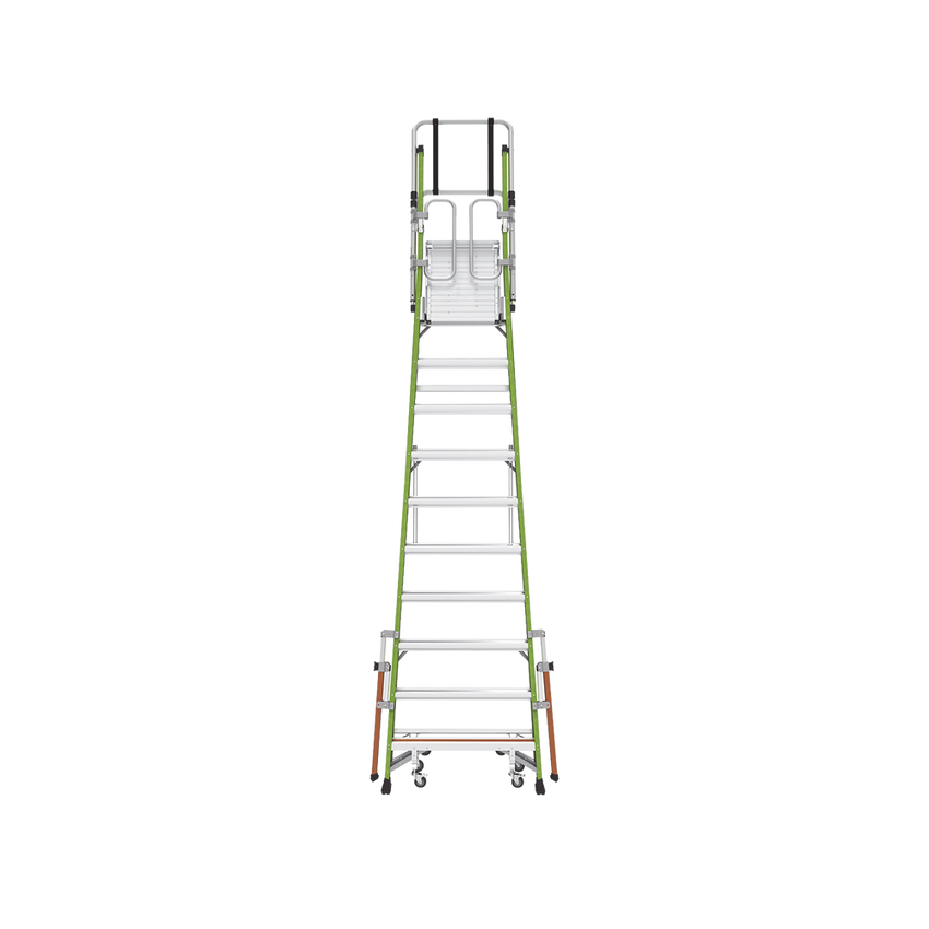 Escalera Fija de 8' (2.4m) de Fibra de Vidrio con Jaula y Peldaños de Aluminio. (SKU:19708-146).