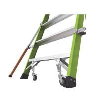 Escalera Fija de 8' (2.4m) de Fibra de Vidrio con Jaula y Peldaños de Aluminio. (SKU:19708-146).