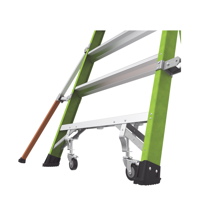 Escalera Fija de 8' (2.4m) de Fibra de Vidrio con Jaula y Peldaños de Aluminio. (SKU:19708-146).