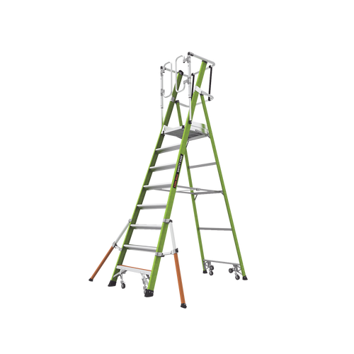 Escalera Fija de 8' (2.4m) de Fibra de Vidrio con Jaula y Peldaños de Aluminio. (SKU:19708-146).