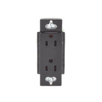 Tomacorriente, receptaculo convencional 120V, 15A, color negro.