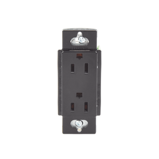 Tomacorriente, receptaculo convencional 120V, 15A, color negro.