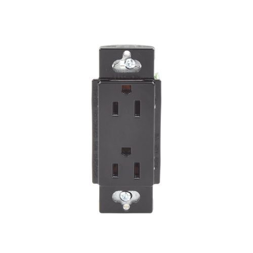 Tomacorriente, receptaculo convencional 120V, 15A, color negro.