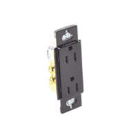 Tomacorriente, receptaculo convencional 120V, 15A, color negro.