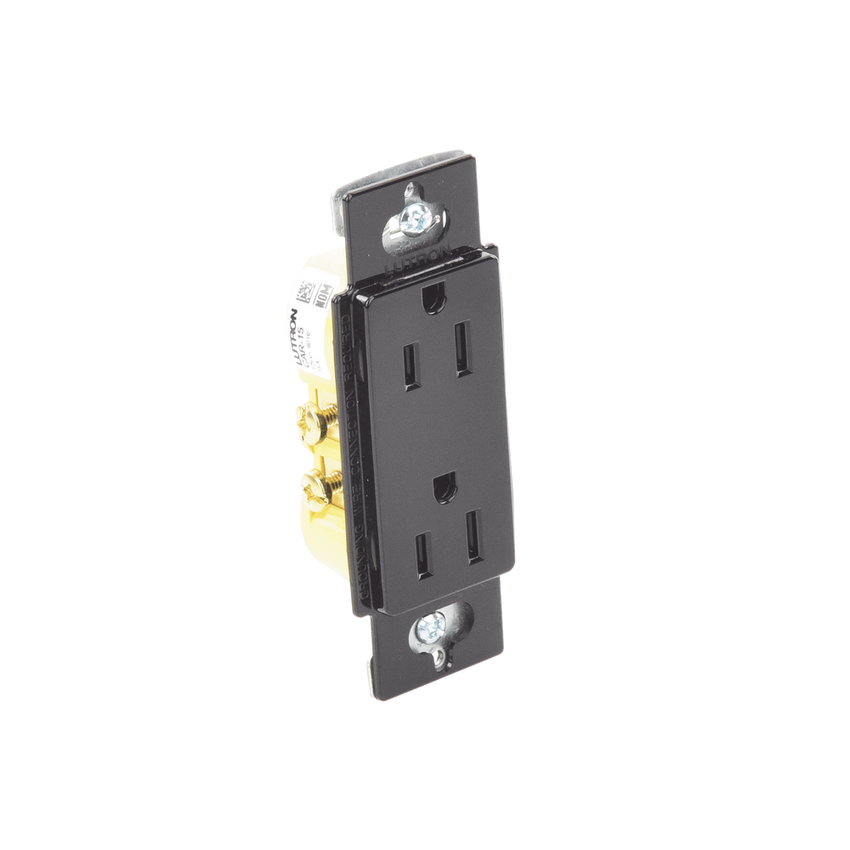 Tomacorriente, receptaculo convencional 120V, 15A, color negro.