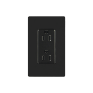 Tomacorriente, receptaculo convencional 120V, 15A, color negro.