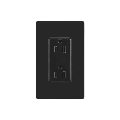 Tomacorriente, receptaculo convencional 120V, 15A, color negro.