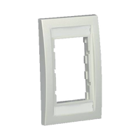 Marco de Placa Frontal Ejecutiva, Para dos Insertos de 1/2 o tres Insertos de 1/3, Color Blanco Mate