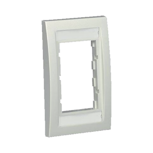Marco de Placa Frontal Ejecutiva, Para dos Insertos de 1/2 o tres Insertos de 1/3, Color Blanco Mate