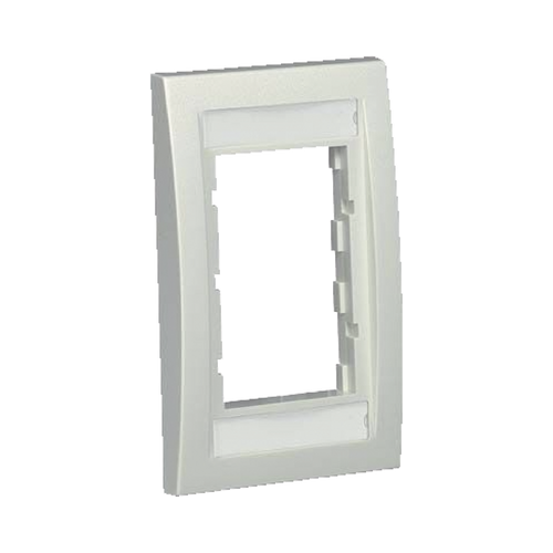 Marco de Placa Frontal Ejecutiva, Para dos Insertos de 1/2 o tres Insertos de 1/3, Color Blanco Mate