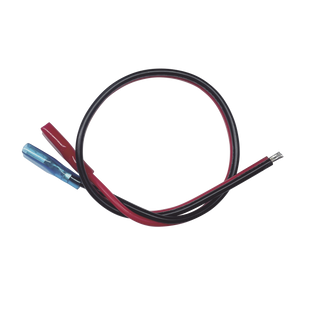 Cables en paquete dual / cable rojo y negro / 30 cm / terminal F1 en un extremo / puntas libres en el otro / Conexión a baterías de respaldo.