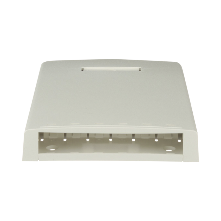 Caja de Montaje en Superficie, con Accesorio para Resguardo de Fibra Óptica, para 6 Módulos Mini-Com, Color Blanco Mate