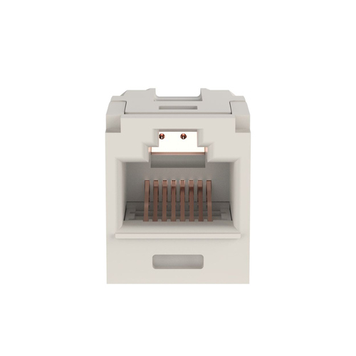 Módulo Acoplador RJ45 a RJ45, Mini-Com, Categoría 6, Color Blanco Mate