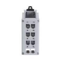 Panel de Parcheo Modular para Cobre, de Instalación en Riel DIN Estándar de 35 mm (1.38 pulgadas), 8 Puertos Mini-Com, Color Gris