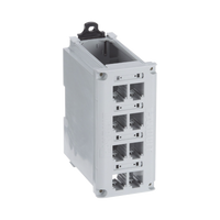 Panel de Parcheo Modular para Cobre, de Instalación en Riel DIN Estándar de 35 mm (1.38 pulgadas), 8 Puertos Mini-Com, Color Gris