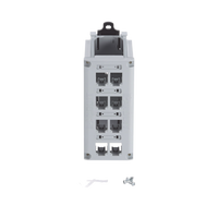 Panel de Parcheo Modular para Cobre, de Instalación en Riel DIN Estándar de 35 mm (1.38 pulgadas), 8 Puertos Mini-Com, Color Gris