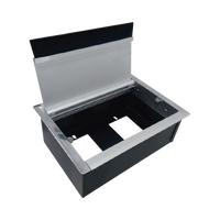 Caja Universal Vacía de 2 Módulos para Instalación en Escritorio (Voz, Datos, Video, Contactos Eléctricos), (No Incluye Accesorios)