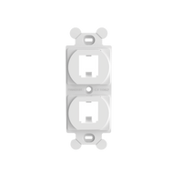 Marco de Módulo Dúplex, Para Placas Frontales Estándar NEMA 106, Acepta 2 Módulos Mini-Com, Color Blanco