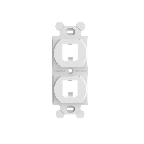 Marco de Módulo Dúplex, Para Placas Frontales Estándar NEMA 106, Acepta 2 Módulos Mini-Com, Color Blanco