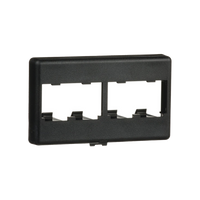Placa de Mobiliario Modular Estándar, Salidas Para 4 Puertos Mini-Com, Color Negro