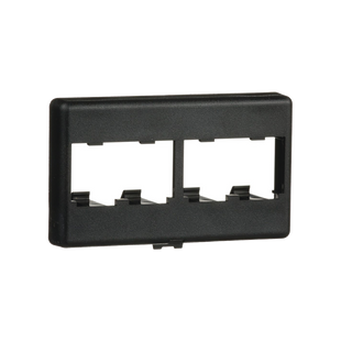 Placa de Mobiliario Modular Estándar, Salidas Para 4 Puertos Mini-Com, Color Negro