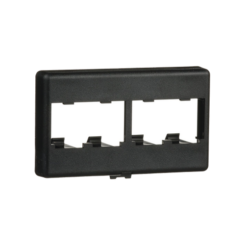 Placa de Mobiliario Modular Estándar, Salidas Para 4 Puertos Mini-Com, Color Negro