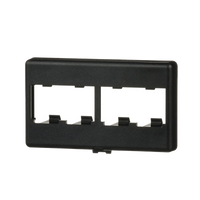 Placa de Mobiliario Modular Estándar, Salidas Para 4 Puertos Mini-Com, Color Negro