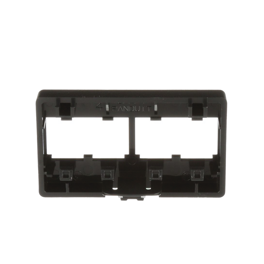 Placa de Mobiliario Modular Estándar, Salidas Para 4 Puertos Mini-Com, Color Negro