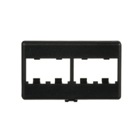 Placa de Mobiliario Modular Estándar, Salidas Para 4 Puertos Mini-Com, Color Negro