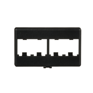 Placa de Mobiliario Modular Estándar, Salidas Para 4 Puertos Mini-Com, Color Negro