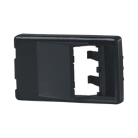 Placa de Mobiliario Modular Estándar, Salidas Para 2 Puertos Mini-Com Angulados, Color Negro