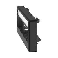Placa de Mobiliario Modular Estándar, Salidas Para 4 Puertos Mini-Com, Con Espacio Para Etiquetas, Color Negro