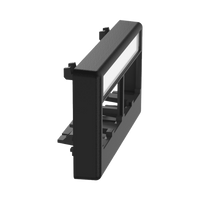 Placa de Mobiliario Modular Estándar, Salidas Para 4 Puertos Mini-Com, Con Espacio Para Etiquetas, Color Negro
