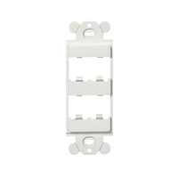 Marco de Módulo Dúplex, Para Placas Frontales Estándar GFCI, Acepta 4 Módulos Mini-Com, Color Blanco