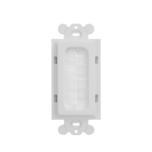 Placa de Pared Pasacables Tipo Cepillo, Estándar GFCI, Material ABS, Color Blanco